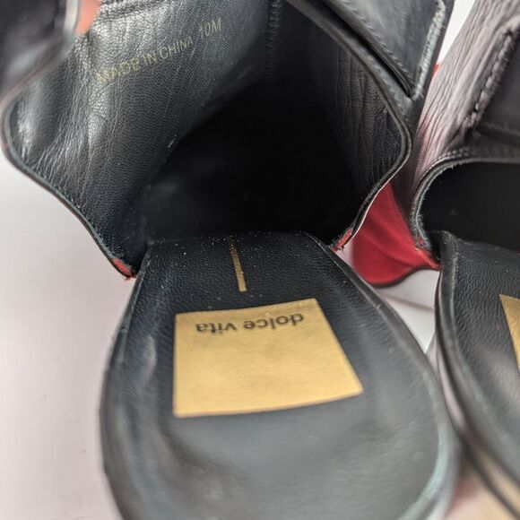 Dolce Vita Red & Black colorblock Platform Slingback block heels womens 10 - Picture 6 of 10